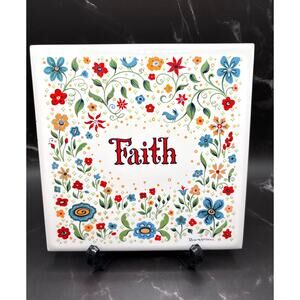 Vintage 1965 BERGGREN signed 6" Tile FAITH Design No. 90 Berggren Original
